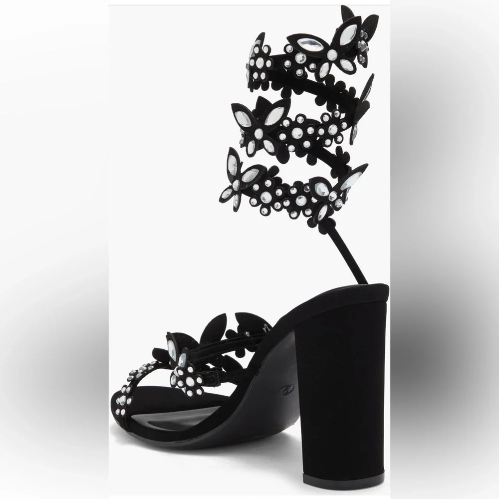 Ankle Wrap Embellished Sandals SZ-9 NIB - Picture 3 of 7